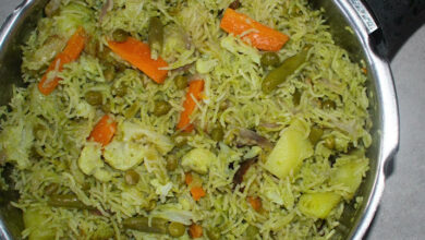Συνταγή με πράσινο λαχανικό ρύζι